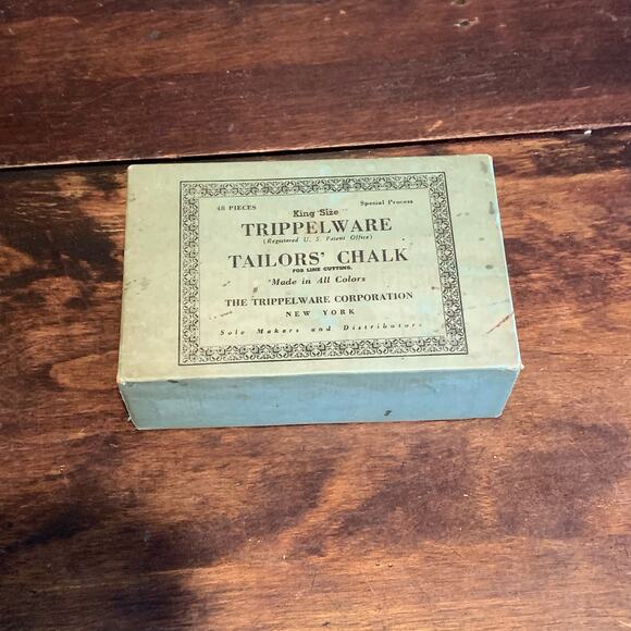 Vintage Trippelware Tailor’s Chalk Original Box Yellow Black Red 36 pieces - Picture 1 of 10